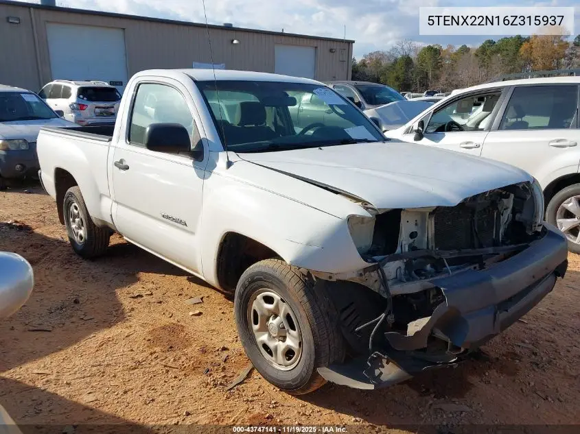5TENX22N16Z315937 2006 Toyota Tacoma
