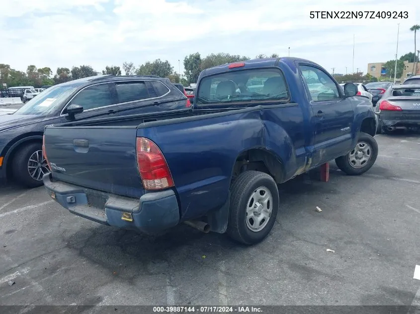 2007 Toyota Tacoma VIN: 5TENX22N97Z409243 Lot: 39887144