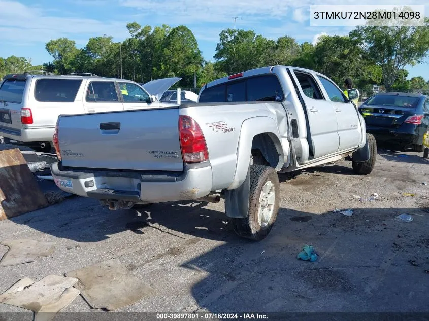 2008 Toyota Tacoma Dbl Cab Prerunner Lng Bed VIN: 3TMKU72N28M014098 Lot: 39897801