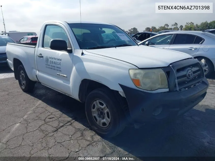 2010 Toyota Tacoma VIN: 5TENX4CN6AZ701398 Lot: 39882807