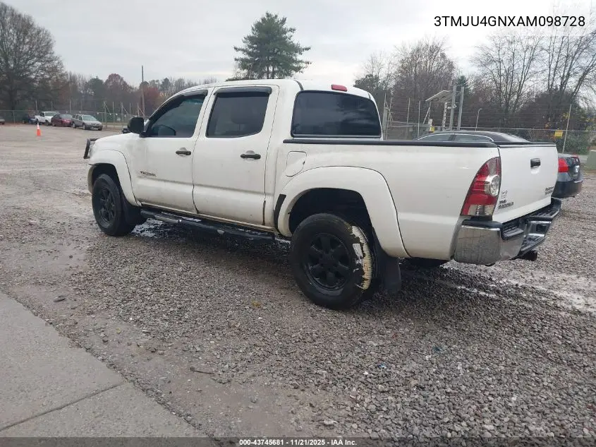 3TMJU4GNXAM098728 2010 Toyota Tacoma Prerunner V6