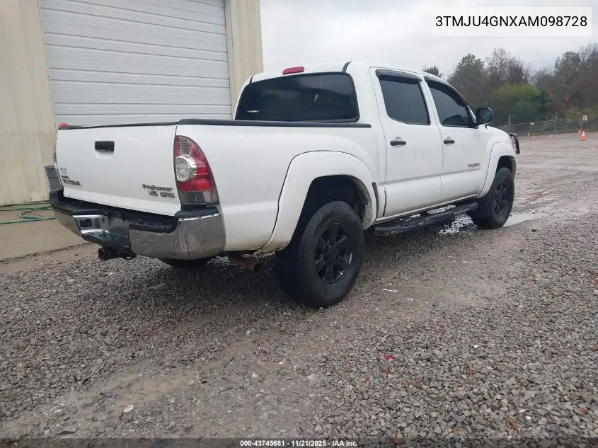 3TMJU4GNXAM098728 2010 Toyota Tacoma Prerunner V6