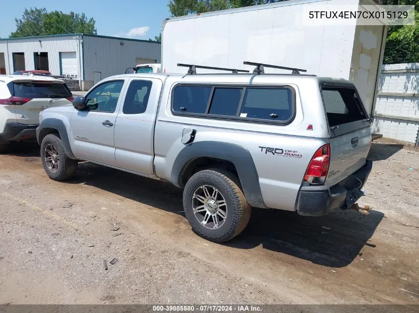 2012 Toyota Tacoma VIN: 5TFUX4EN7CX015129 Lot: 39885580