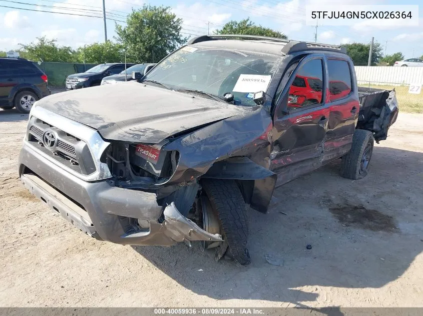 5TFJU4GN5CX026364 2012 Toyota Tacoma Prerunner V6