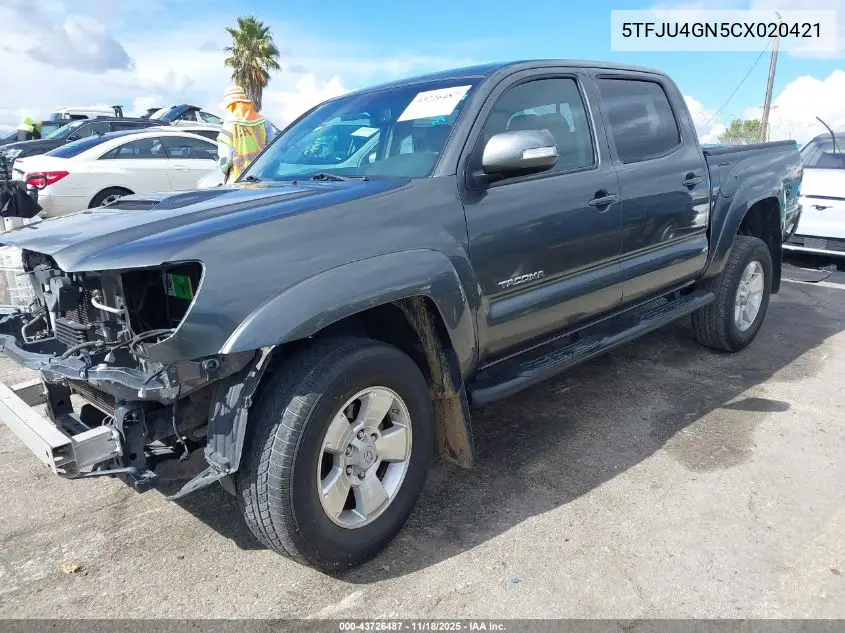 5TFJU4GN5CX020421 2012 Toyota Tacoma Prerunner V6