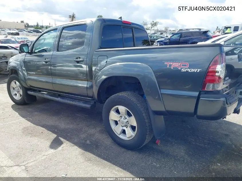 5TFJU4GN5CX020421 2012 Toyota Tacoma Prerunner V6
