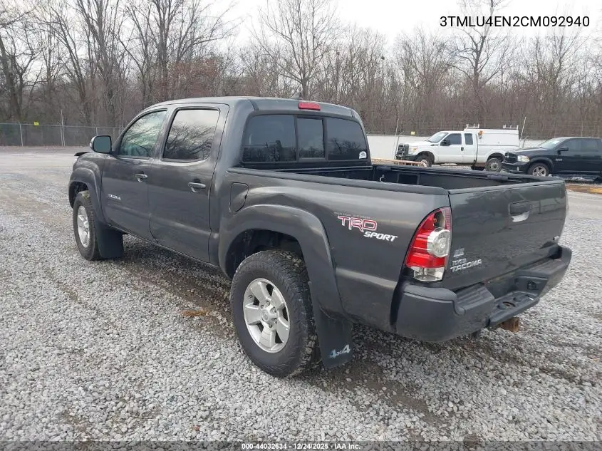 3TMLU4EN2CM092940 2012 Toyota Tacoma Base V6