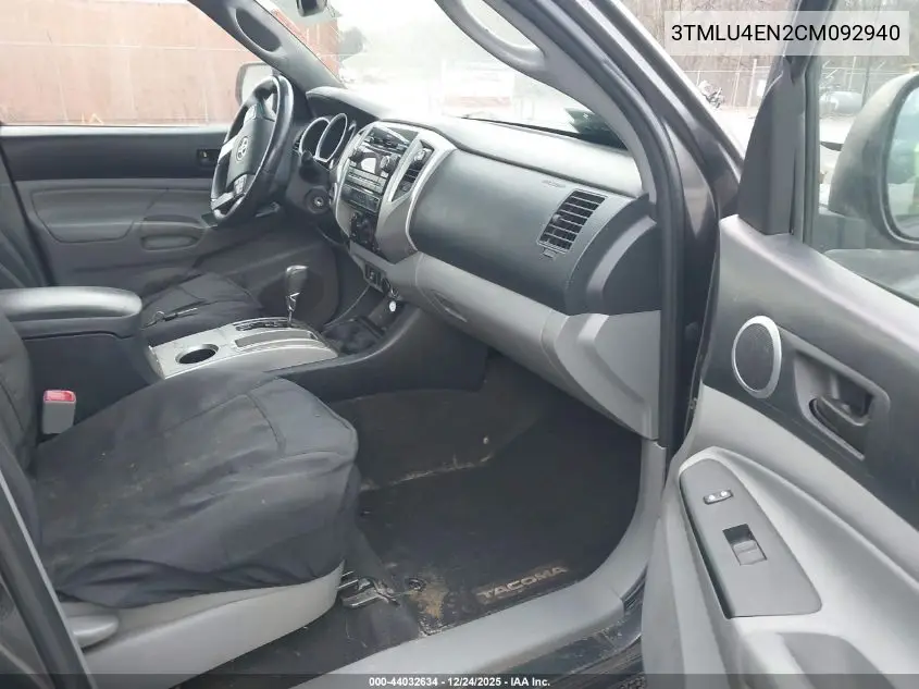 3TMLU4EN2CM092940 2012 Toyota Tacoma Base V6