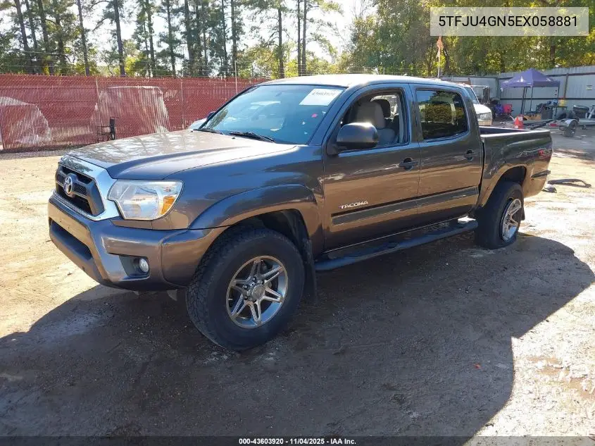 5TFJU4GN5EX058881 2014 Toyota Tacoma Prerunner V6