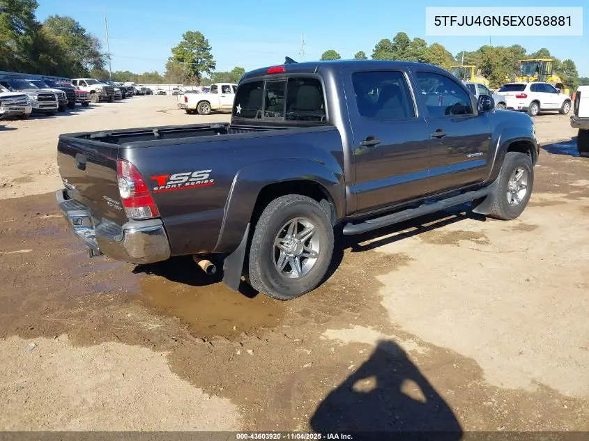 5TFJU4GN5EX058881 2014 Toyota Tacoma Prerunner V6