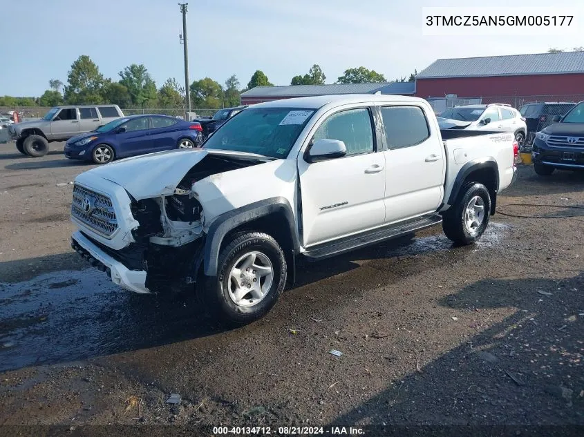 2016 Toyota Tacoma Trd Off Road VIN: 3TMCZ5AN5GM005177 Lot: 40134712