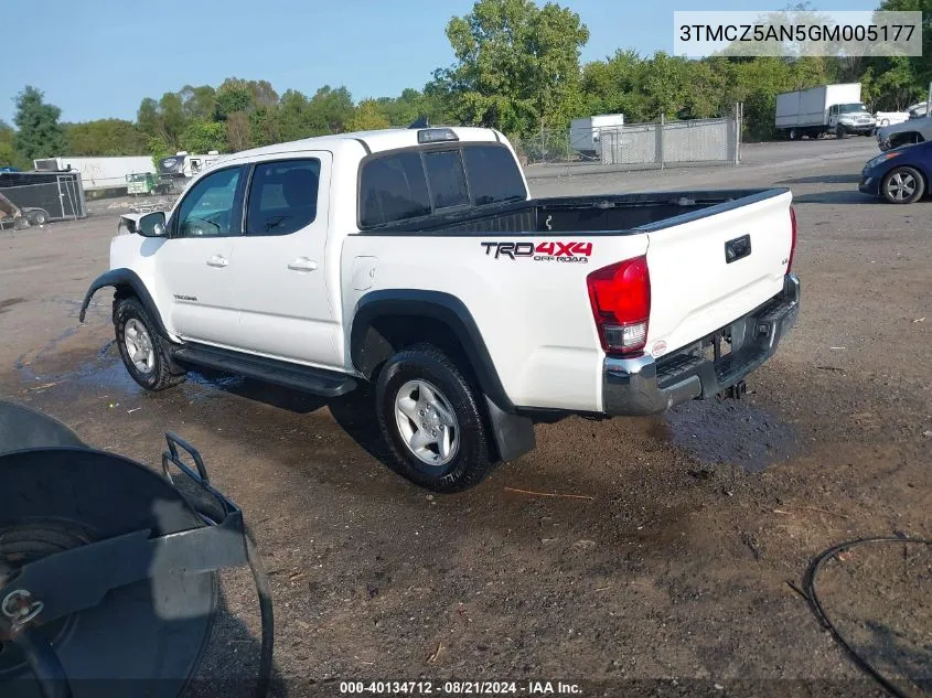 2016 Toyota Tacoma Trd Off Road VIN: 3TMCZ5AN5GM005177 Lot: 40134712