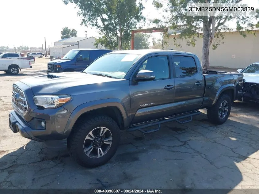 3TMBZ5DN5GM003839 2016 Toyota Tacoma Trd Sport