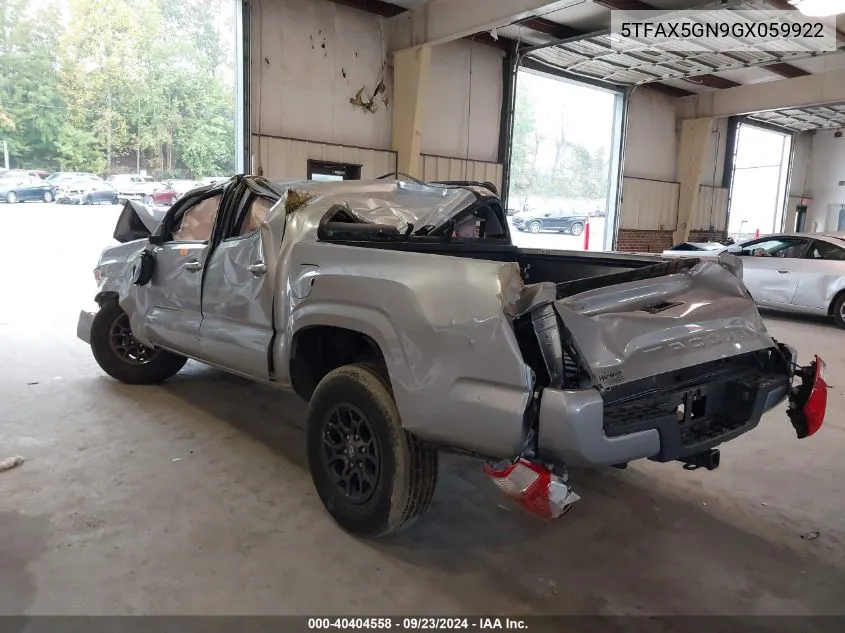 5TFAX5GN9GX059922 2016 Toyota Tacoma Double Cab/Sr/Sr5