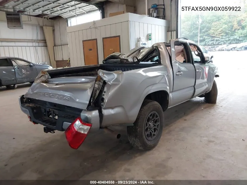 5TFAX5GN9GX059922 2016 Toyota Tacoma Double Cab/Sr/Sr5