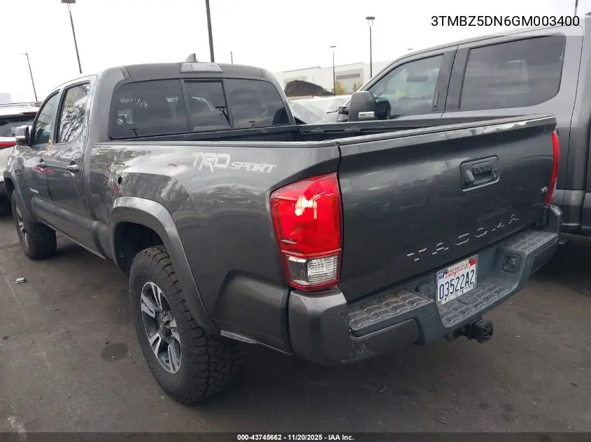 3TMBZ5DN6GM003400 2016 Toyota Tacoma Trd Sport