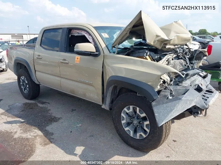 5TFCZ5AN2HX113915 2017 Toyota Tacoma Trd Off Road