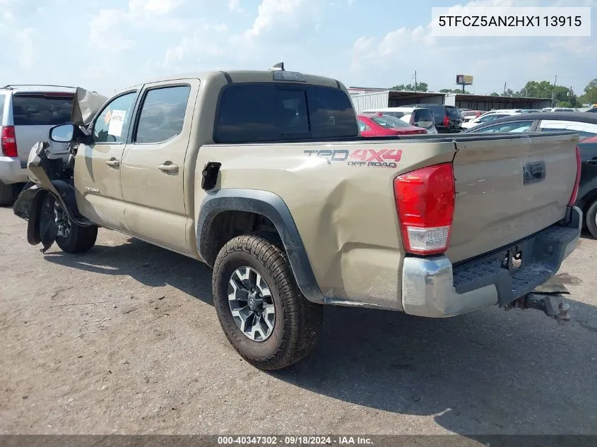 5TFCZ5AN2HX113915 2017 Toyota Tacoma Trd Off Road