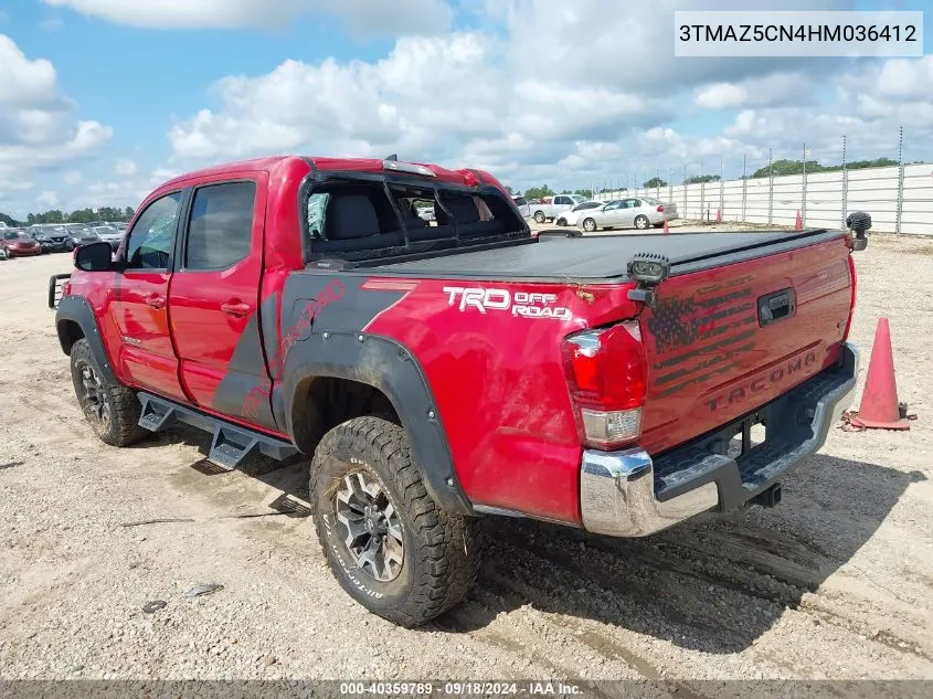 2017 Toyota Tacoma Dbl Cab/Sr5/Trd Sport/Or VIN: 3TMAZ5CN4HM036412 Lot: 40359789