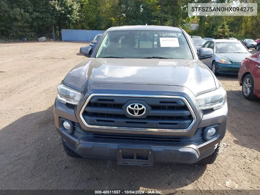 5TFSZ5AN0HX094275 2017 Toyota Tacoma Sr5 V6