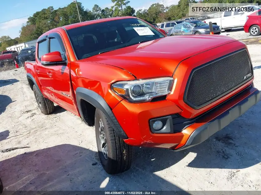 5TFCZ5AN5HX120356 2017 Toyota Tacoma Trd Off Road