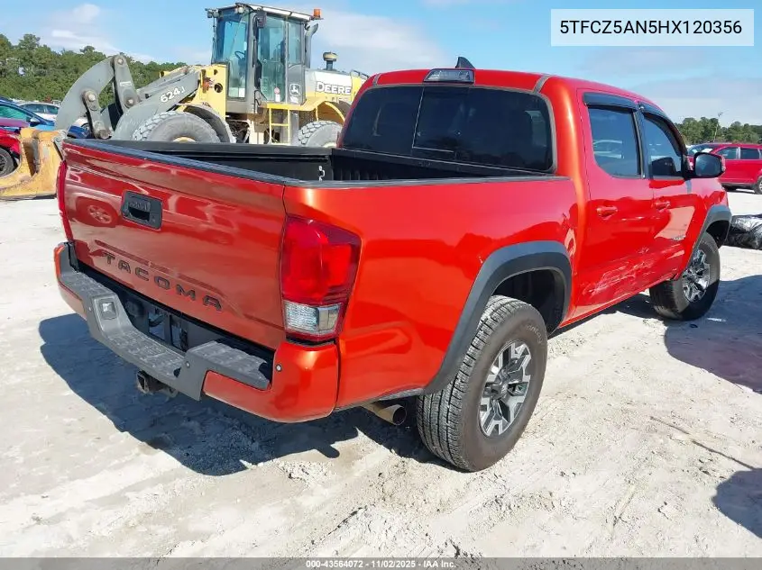 5TFCZ5AN5HX120356 2017 Toyota Tacoma Trd Off Road