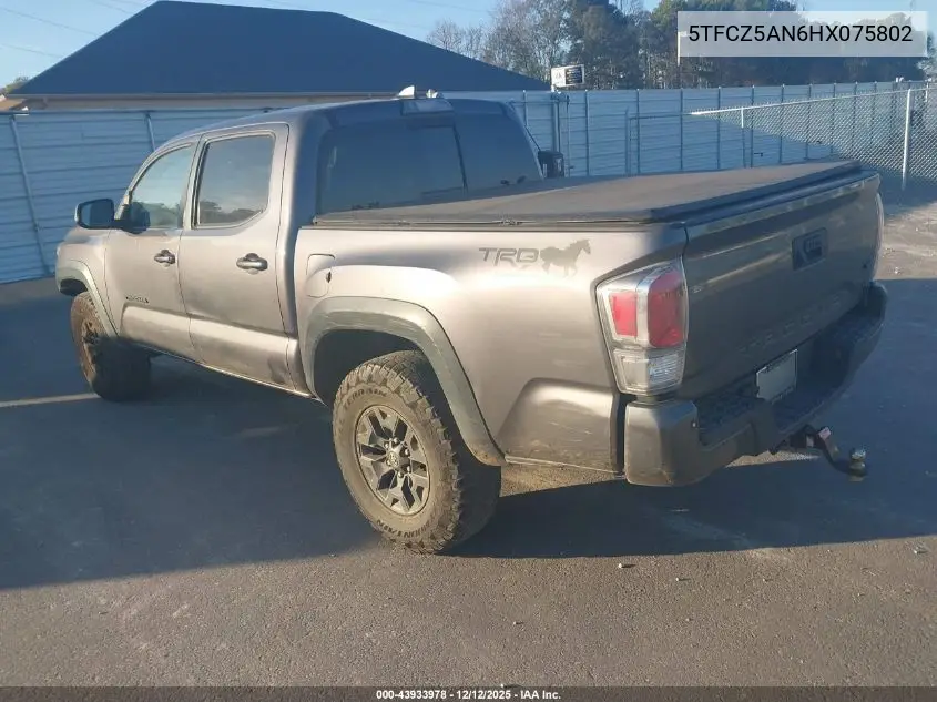 5TFCZ5AN6HX075802 2017 Toyota Tacoma Trd Off Road