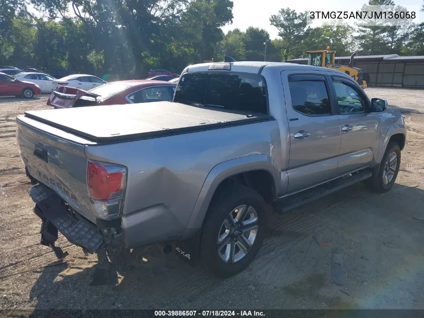 2018 Toyota Tacoma Limited VIN: 3TMGZ5AN7JM136068 Lot: 39886507