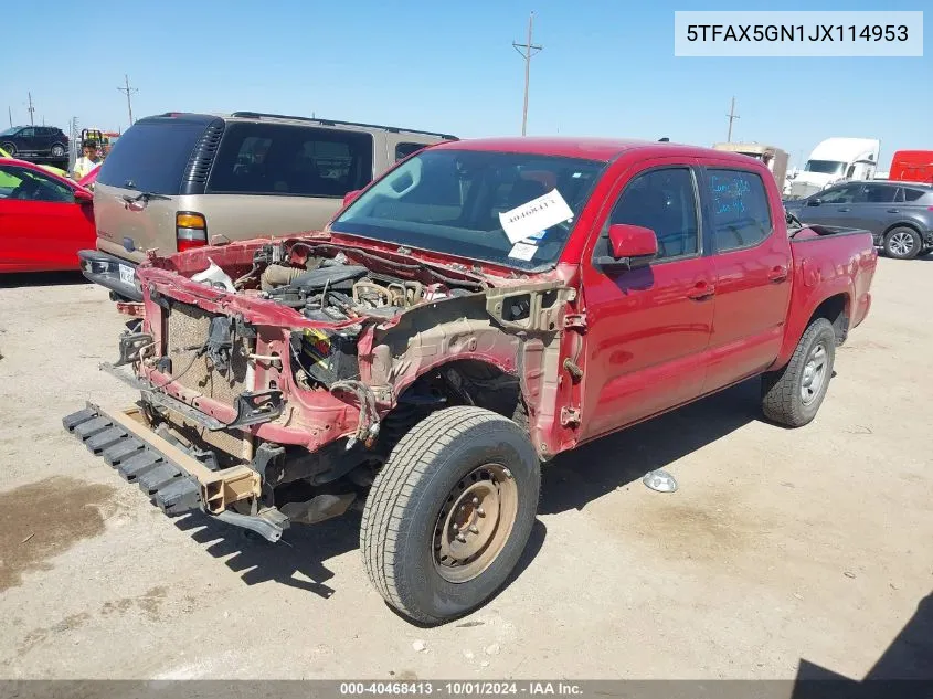 5TFAX5GN1JX114953 2018 Toyota Tacoma Double Cab/Sr/Sr5