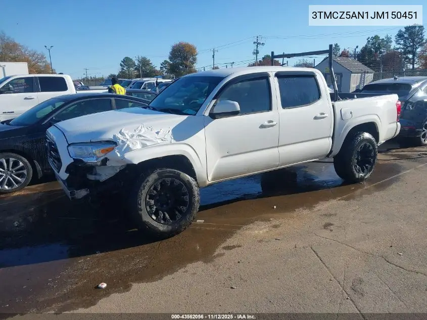 3TMCZ5AN1JM150451 2018 Toyota Tacoma Sr V6