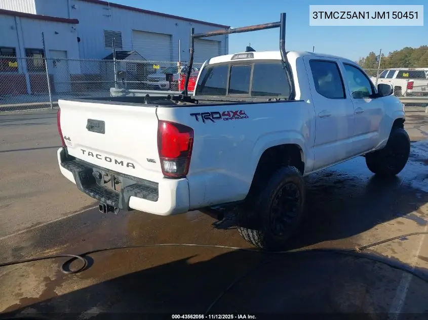 3TMCZ5AN1JM150451 2018 Toyota Tacoma Sr V6