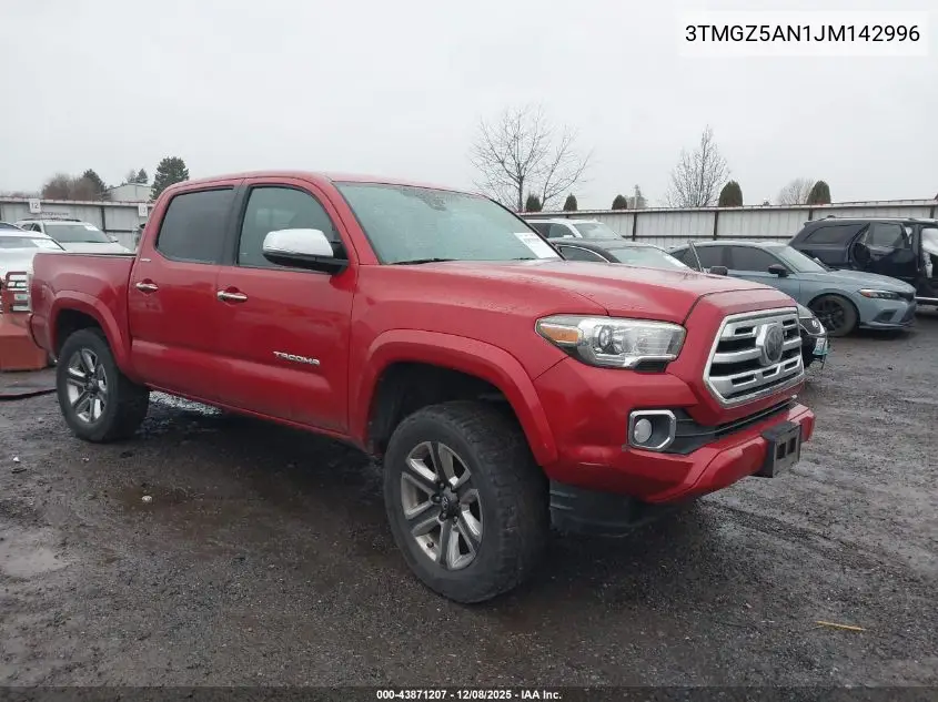 3TMGZ5AN1JM142996 2018 Toyota Tacoma Limited
