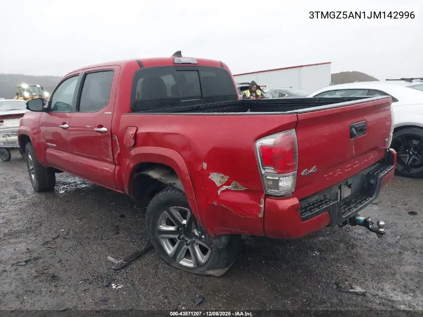 3TMGZ5AN1JM142996 2018 Toyota Tacoma Limited