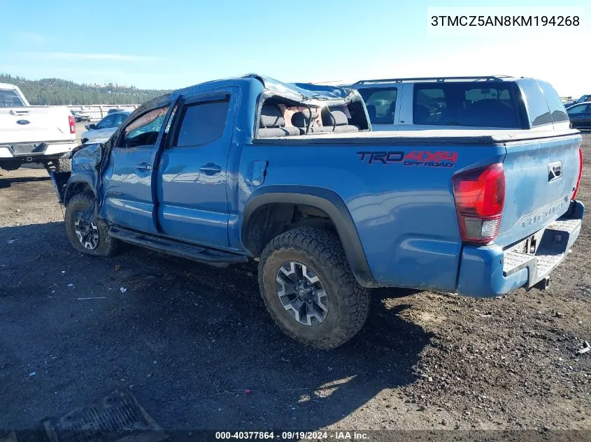 3TMCZ5AN8KM194268 2019 Toyota Tacoma Trd Off Road