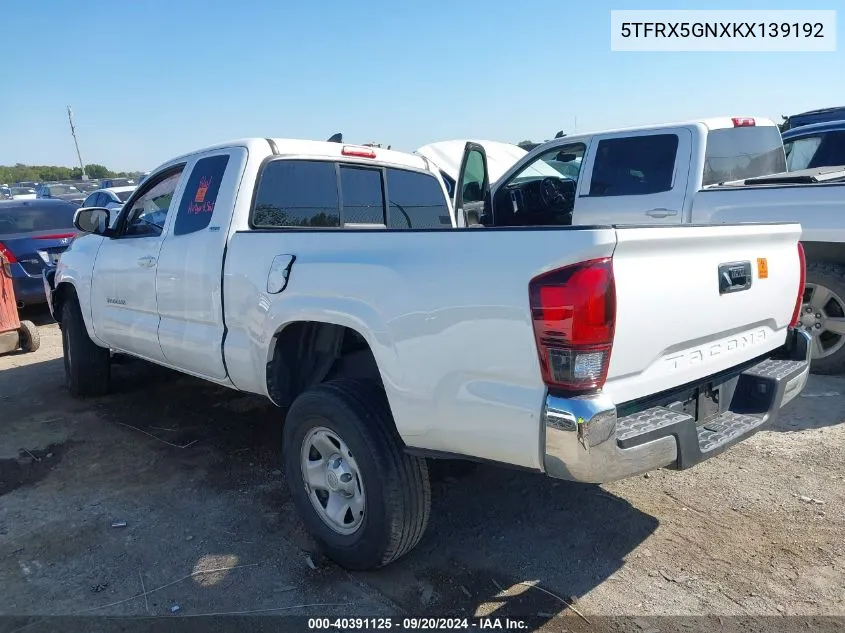 5TFRX5GNXKX139192 2019 Toyota Tacoma Sr5