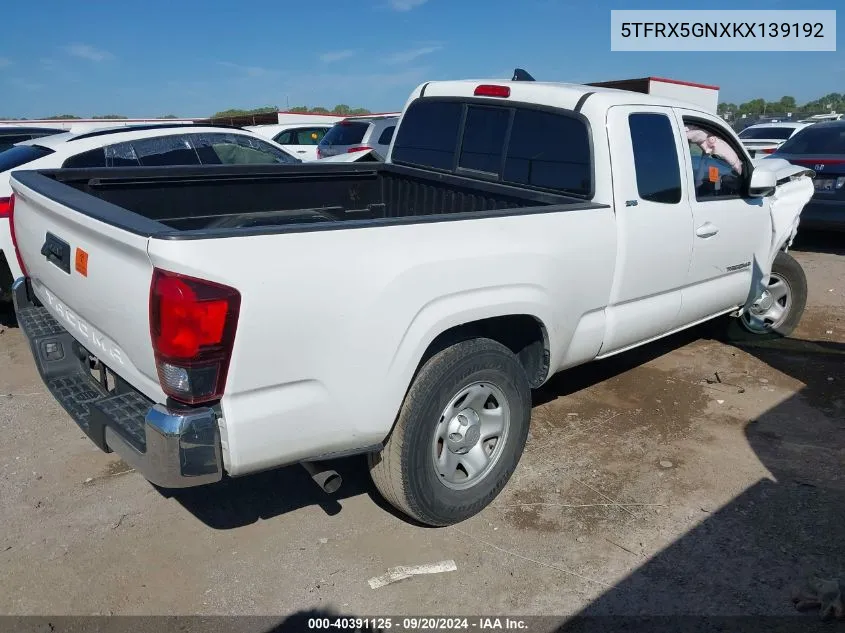 5TFRX5GNXKX139192 2019 Toyota Tacoma Sr5