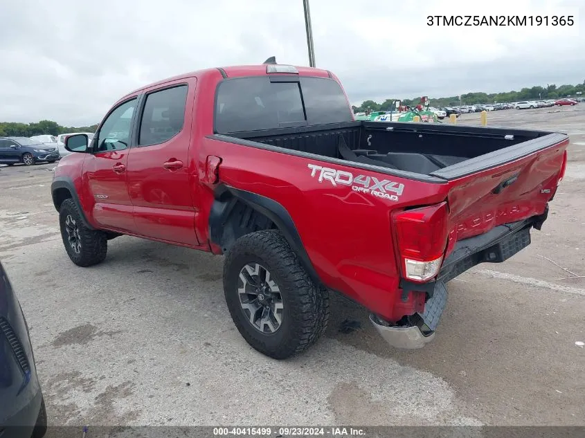 3TMCZ5AN2KM191365 2019 Toyota Tacoma Trd Off Road