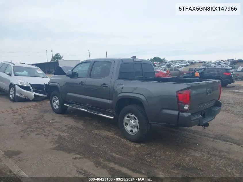 5TFAX5GN8KX147966 2019 Toyota Tacoma Sr