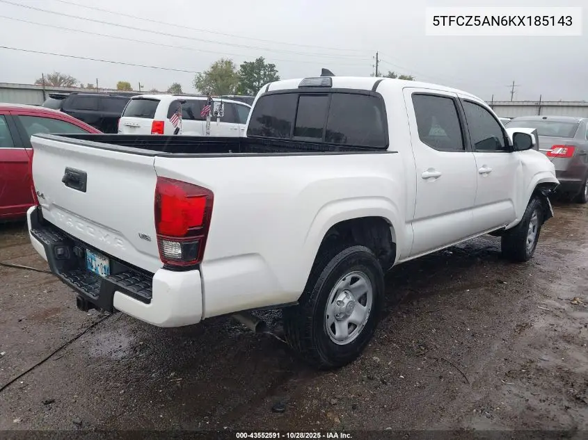 5TFCZ5AN6KX185143 2019 Toyota Tacoma Sr V6
