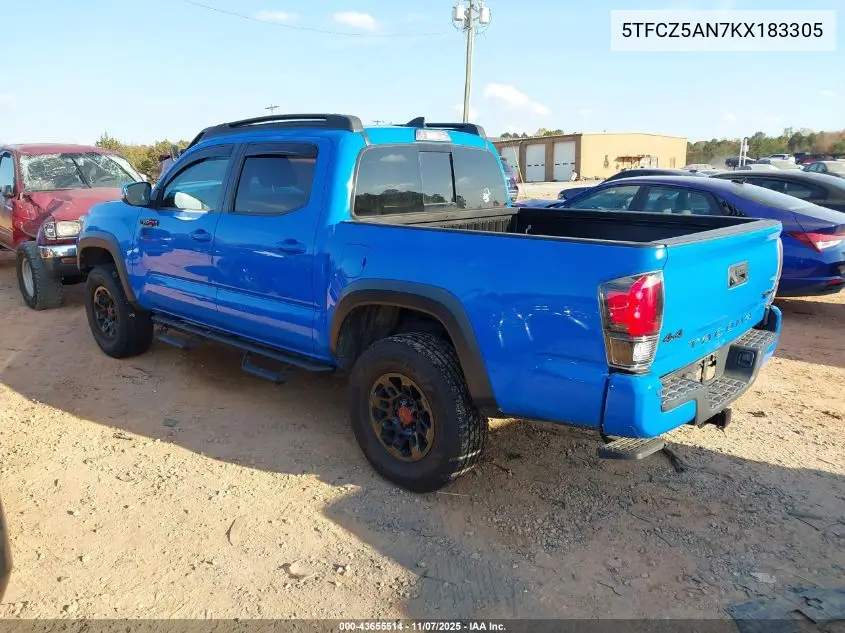 5TFCZ5AN7KX183305 2019 Toyota Tacoma Trd Pro