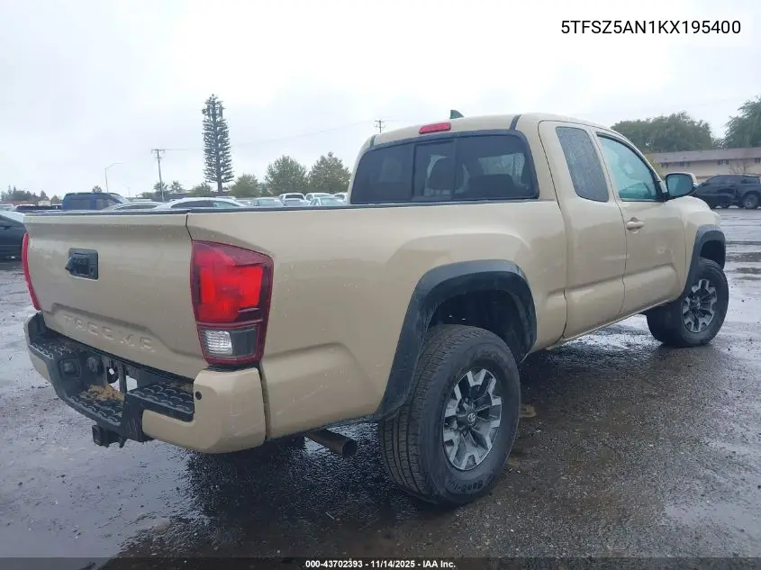 5TFSZ5AN1KX195400 2019 Toyota Tacoma Trd Off Road