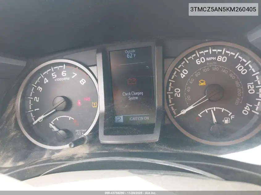 3TMCZ5AN5KM260405 2019 Toyota Tacoma Trd Sport