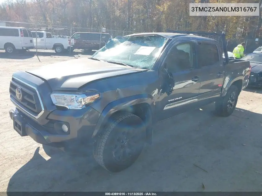 3TMCZ5AN0LM316767 2020 Toyota Tacoma Sr5 V6