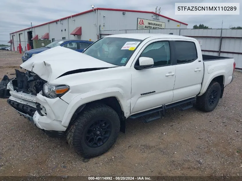 2021 Toyota Tacoma Sr5 V6 VIN: 5TFAZ5CN1MX110289 Lot: 40114992