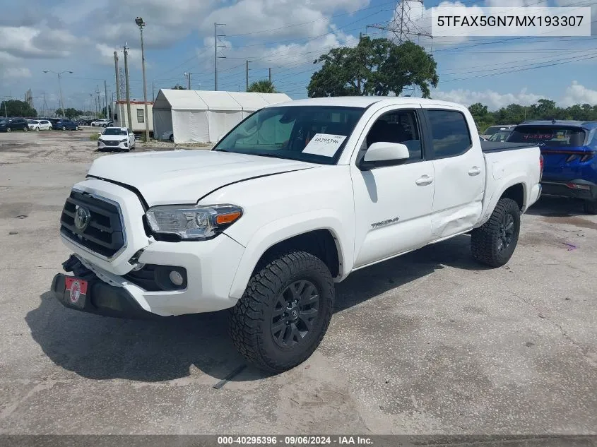 2021 Toyota Tacoma Sr5 VIN: 5TFAX5GN7MX193307 Lot: 40295396