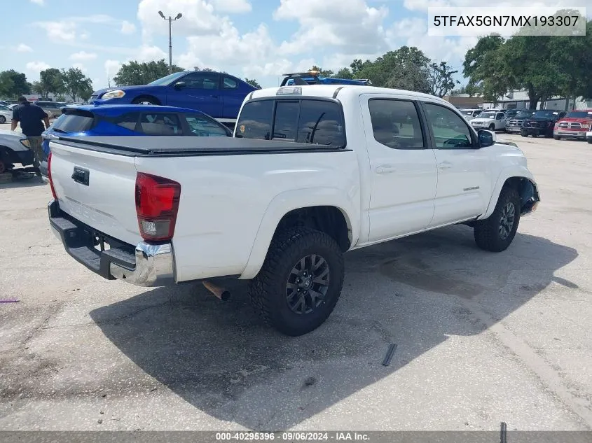 2021 Toyota Tacoma Sr5 VIN: 5TFAX5GN7MX193307 Lot: 40295396