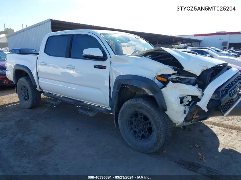 2021 Toyota Tacoma Trd Pro VIN: 3TYCZ5AN5MT025204 Lot: 40395391