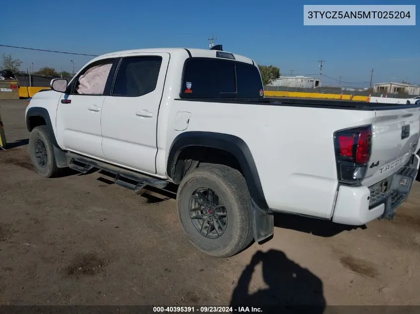 2021 Toyota Tacoma Trd Pro VIN: 3TYCZ5AN5MT025204 Lot: 40395391