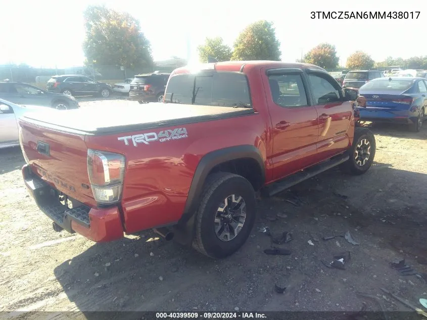 3TMCZ5AN6MM438017 2021 Toyota Tacoma Trd Off-Road