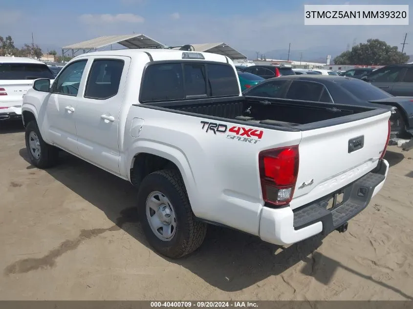 3TMCZ5AN1MM39320 2021 Toyota Tacoma Double Cab/Sr/Sr5/Trd Sport/Trd Off Road/Trd Pro